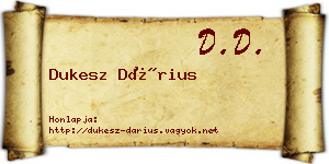 Dukesz Dárius névjegykártya